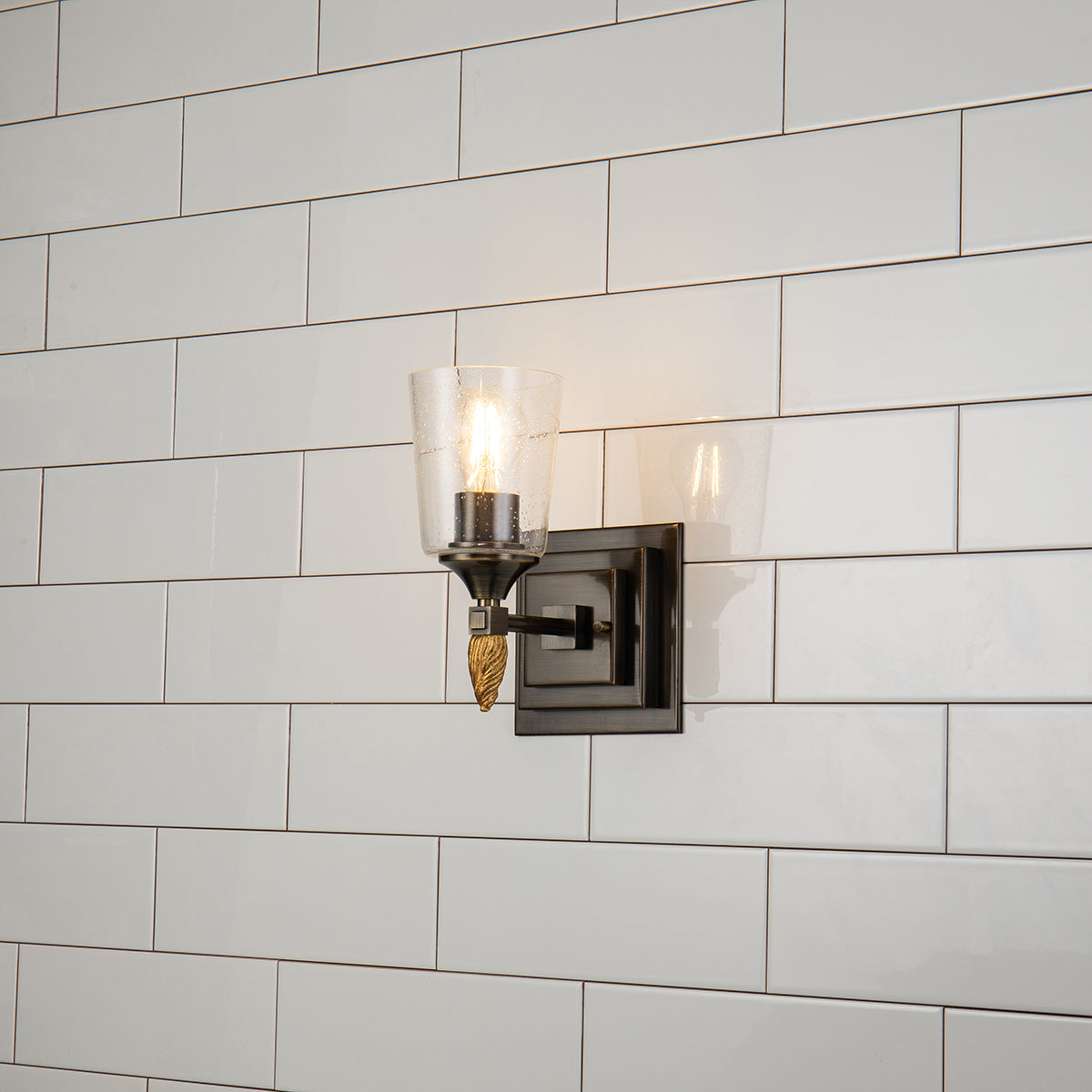 Gilded Nola Vetiver 1 Light koupelnové svítidlo se sklem