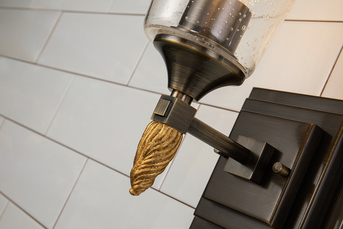 Gilded Nola Vetiver 1 Light koupelnové svítidlo se sklem