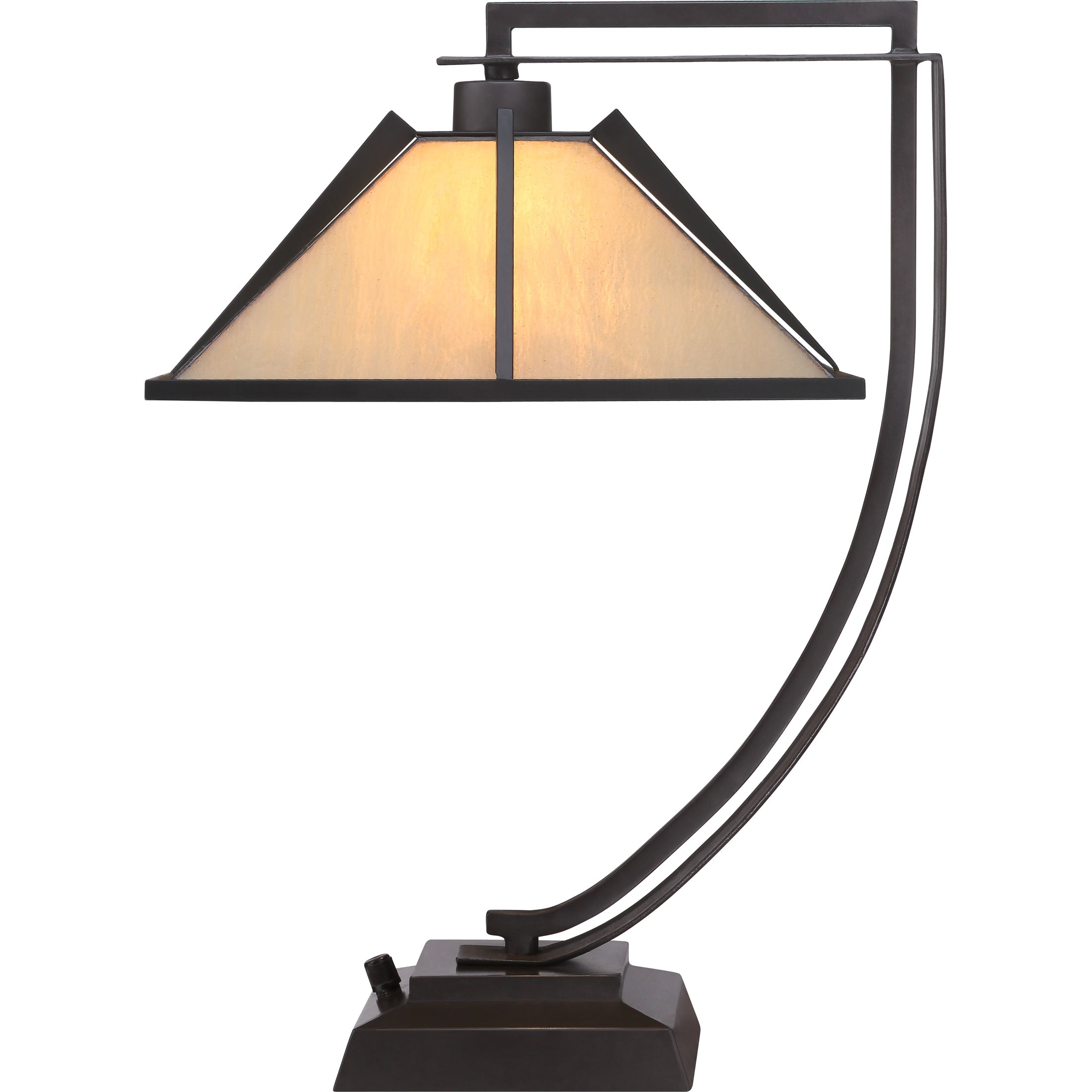 Quoizel Pomeroy stolní lampa Western Bronze vitráž