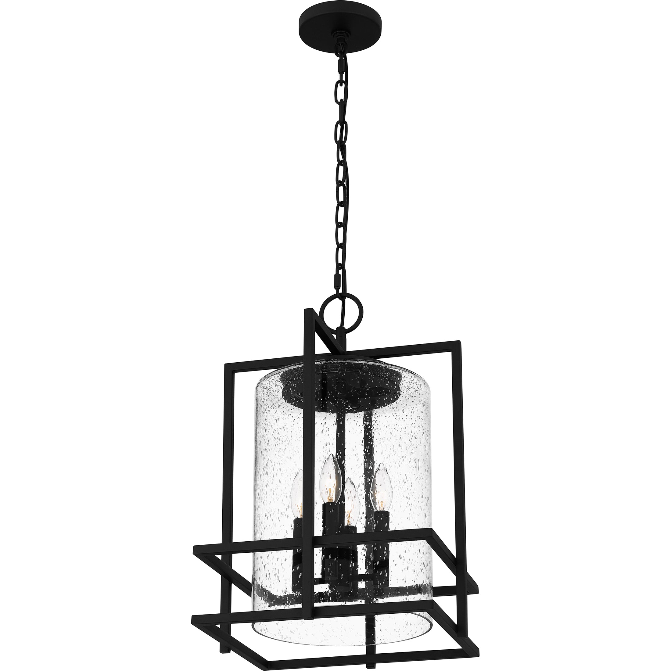 Quoizel Damien venkovní závěsná lampa černá se sklem