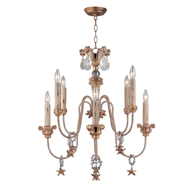 Gilded Nola Mignon lustr 8 světel French