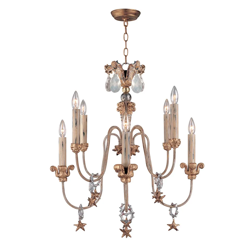Gilded Nola Mignon lustr 8 světel French