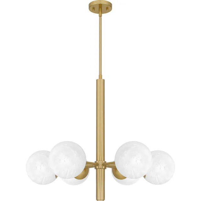 Quoizel Solei lustr Aged Brass skleněné koule