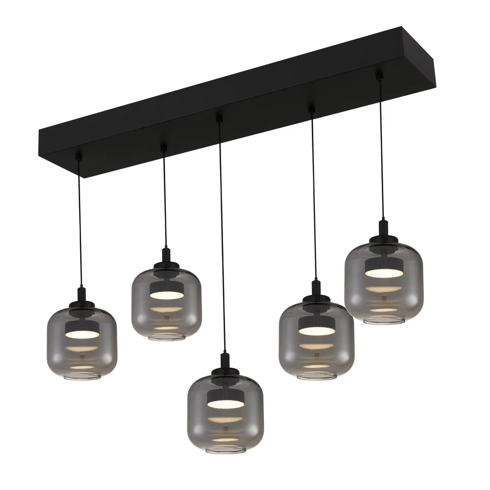 Quoizel Lenora LED lustr nad ostrůvek matná černá