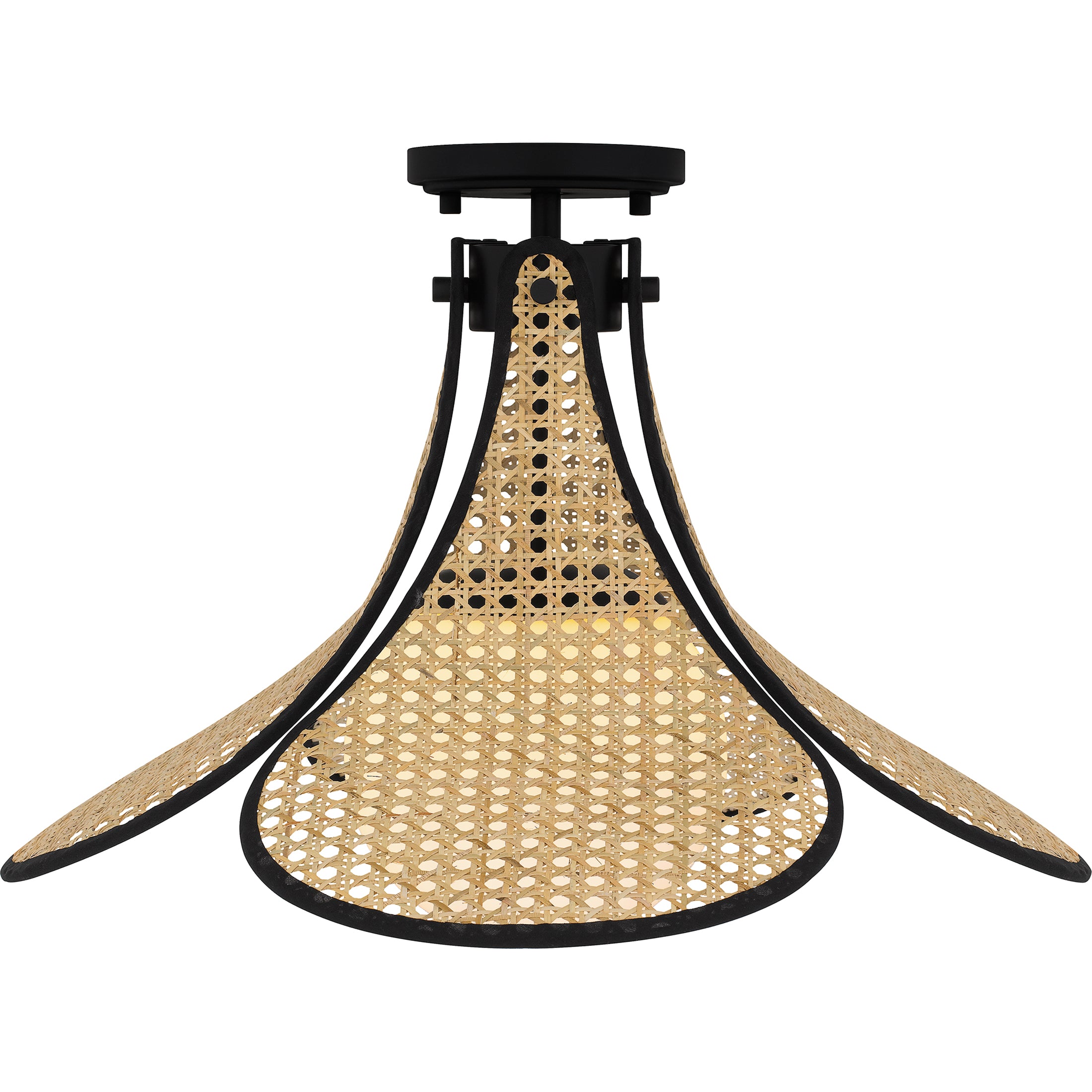 Quoizel Delilah Semi-Flush stropní svítidlo matná černá ratan