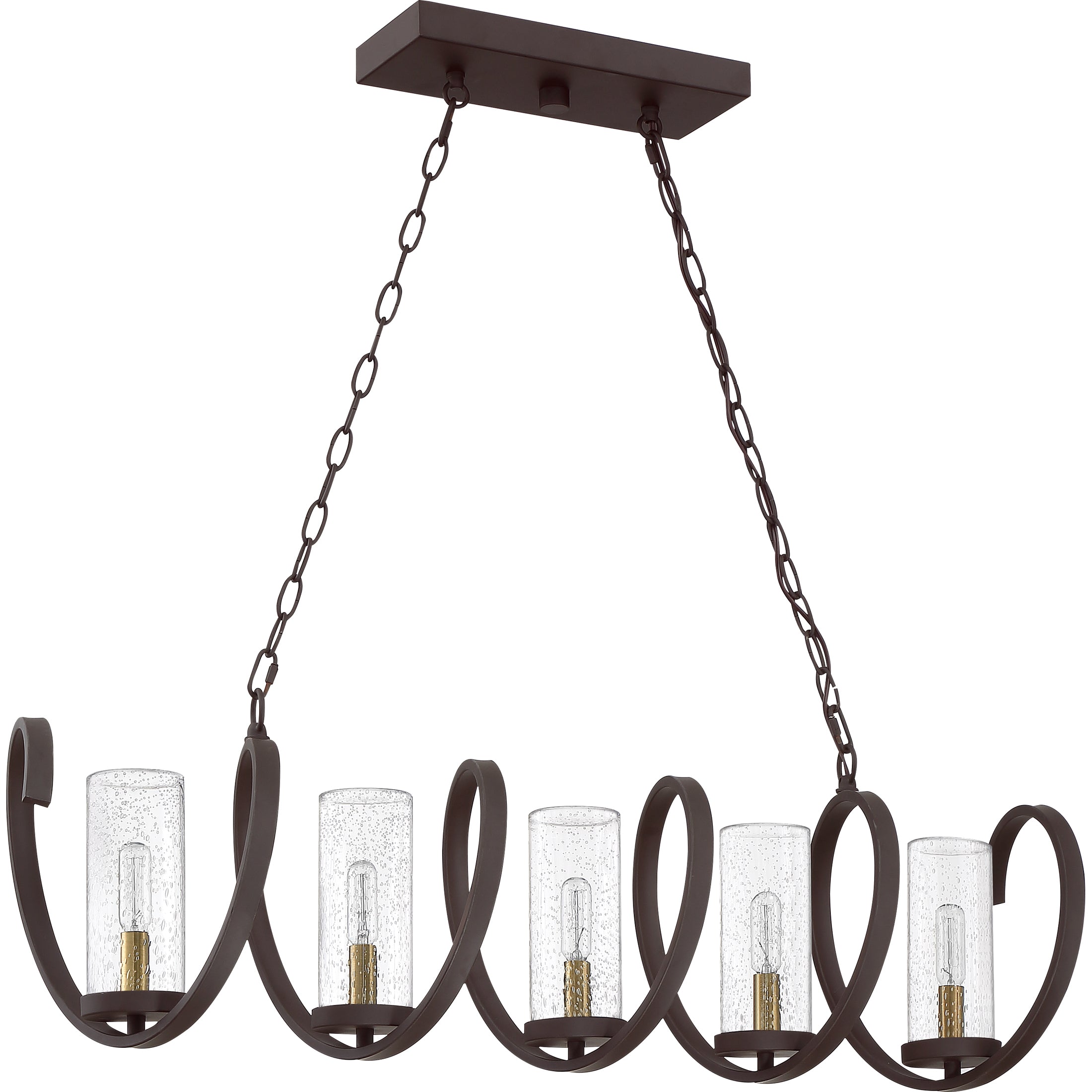 Quoizel Tumult Island Light lustr western bronze spirálový