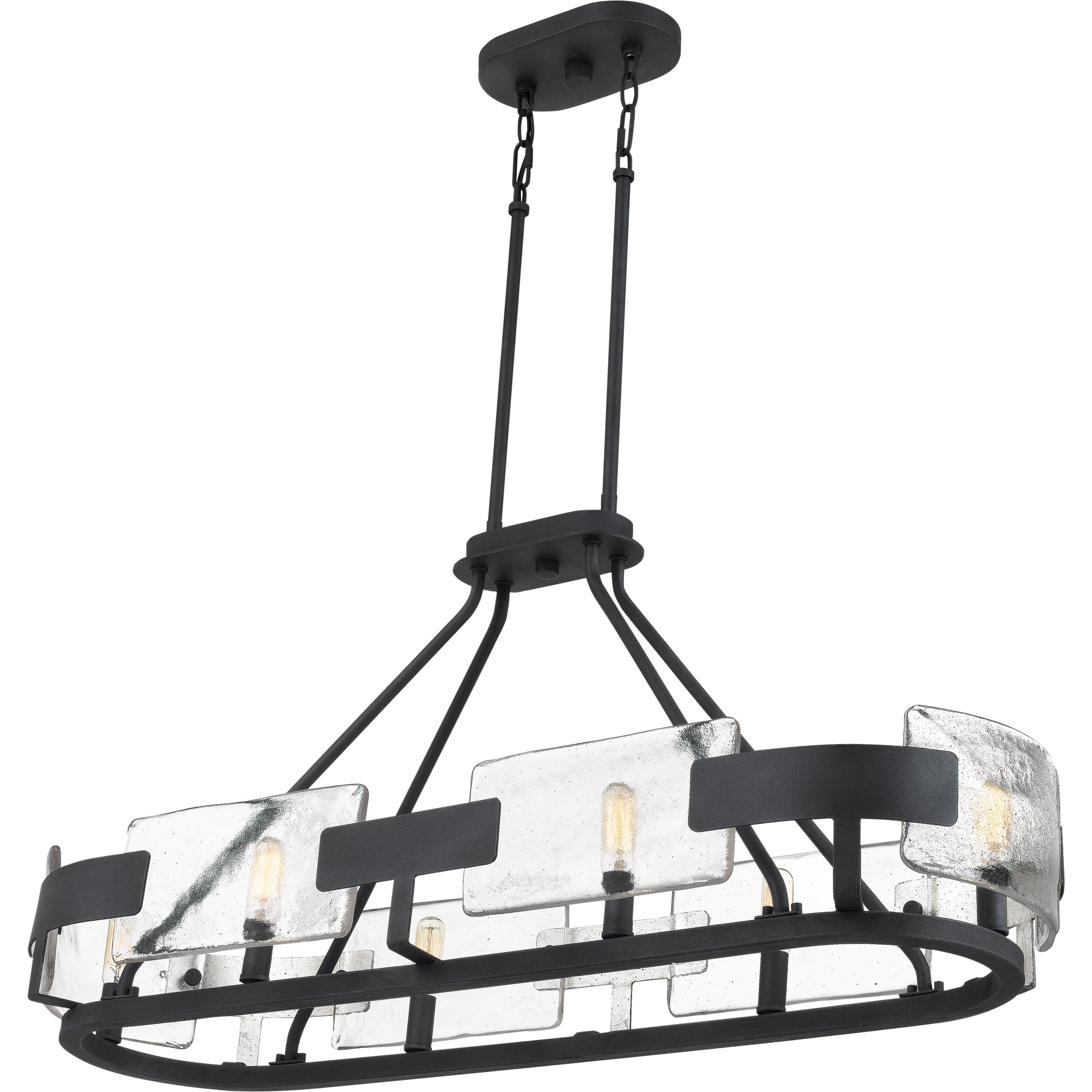 Quoizel Stratum Island Light ostrovní lustr Royal Ebony sklo