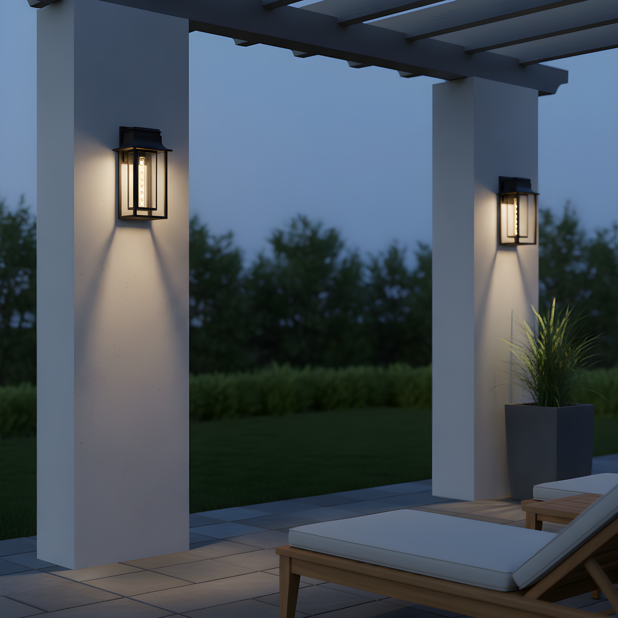 Quoizel Garner nástěnná venkovní lampa matná černá sklo