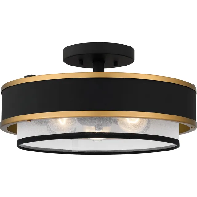 Quoizel Lockwood stropní svítidlo earth black textilní