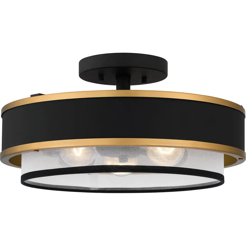 Quoizel Lockwood stropní svítidlo earth black textilní