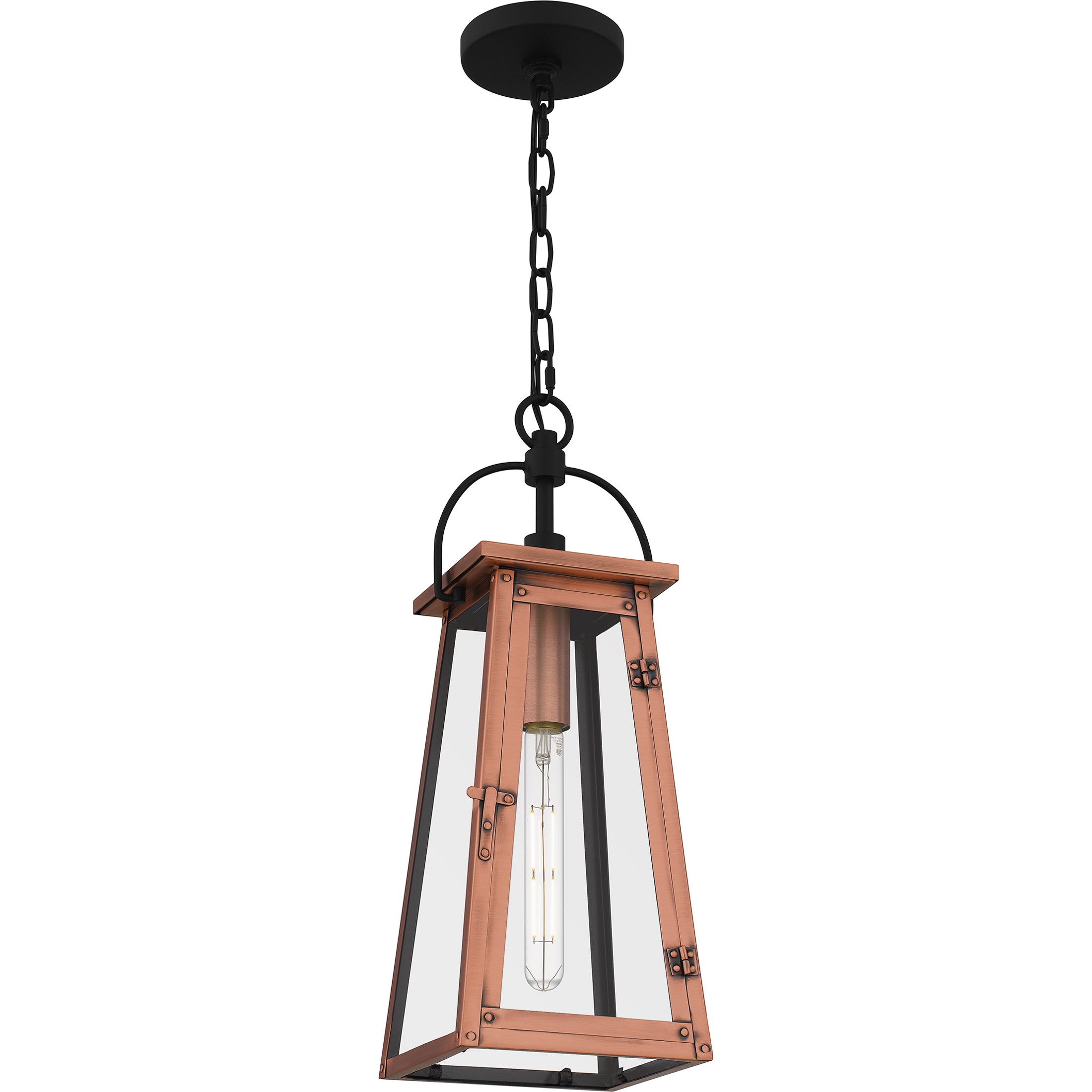 Quoizel Carolina Hanging Light lucerna měděná sklo
