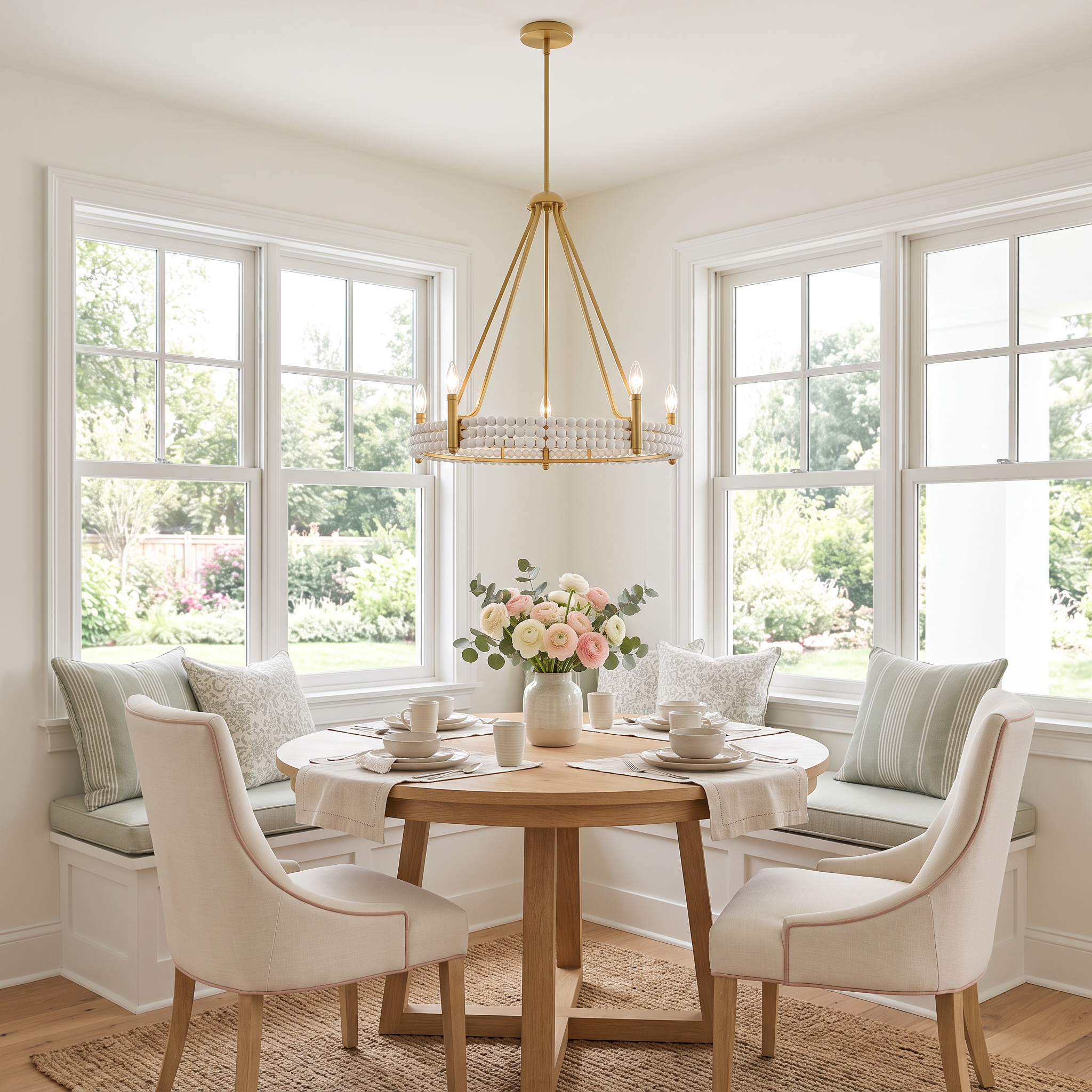 Quoizel Molly Chandelier lustr brushed gold s korálky