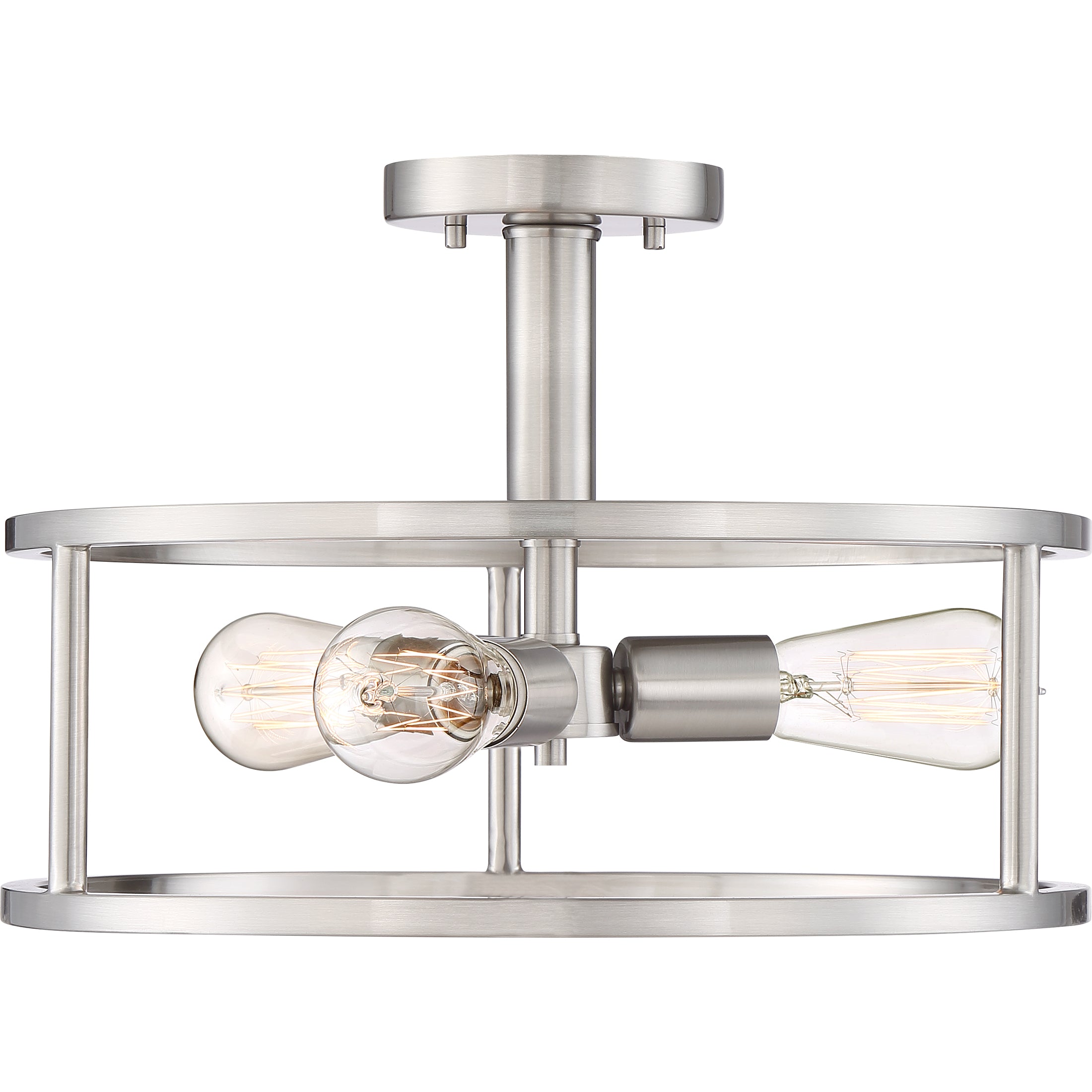 Quoizel New Harbor Semi-Flush stropní svítidlo niklové 38 cm