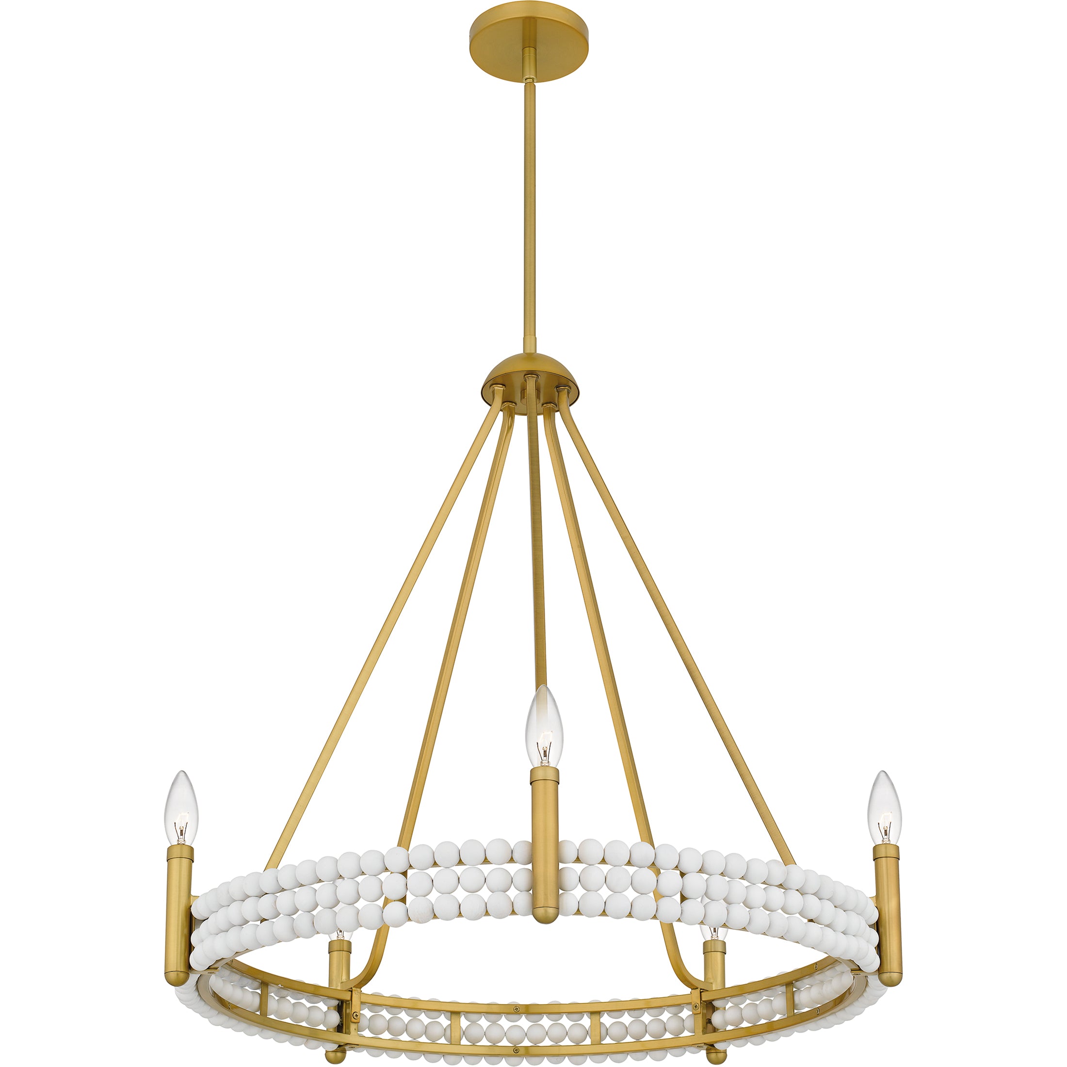 Quoizel Molly Chandelier lustr brushed gold s korálky
