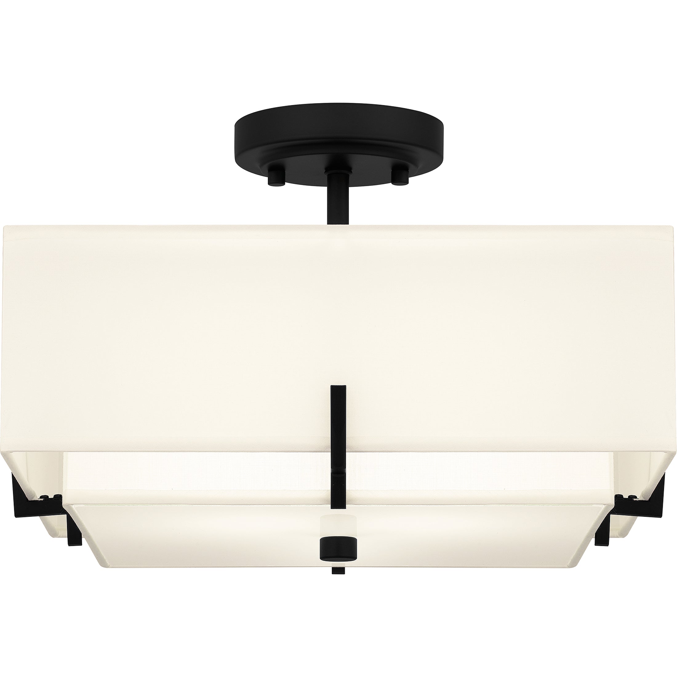 Quoizel Renzo Semi-Flush stropní svítidlo matná černá