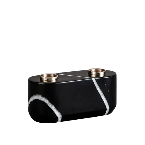 DESIGN BY US Sons of Marble Double svícen černý mramor