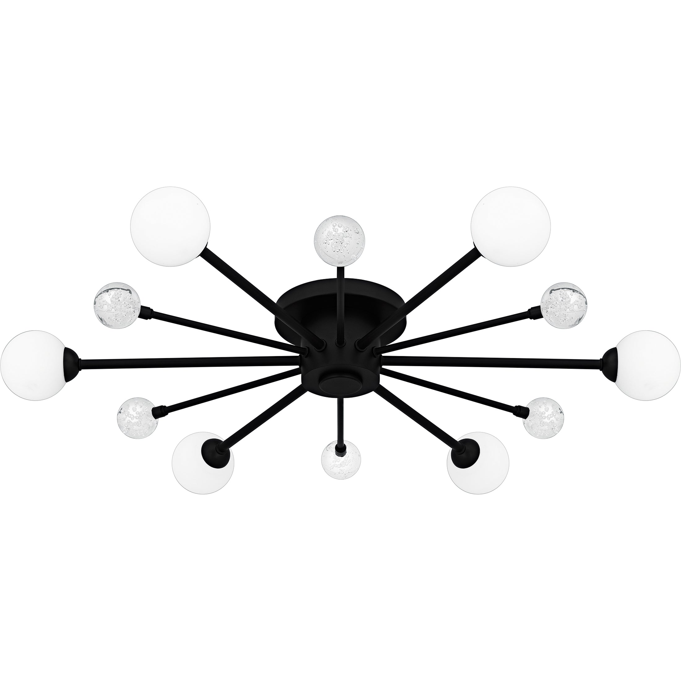 Quoizel Combe Semi-Flush stropní svítidlo černá opálové sklo