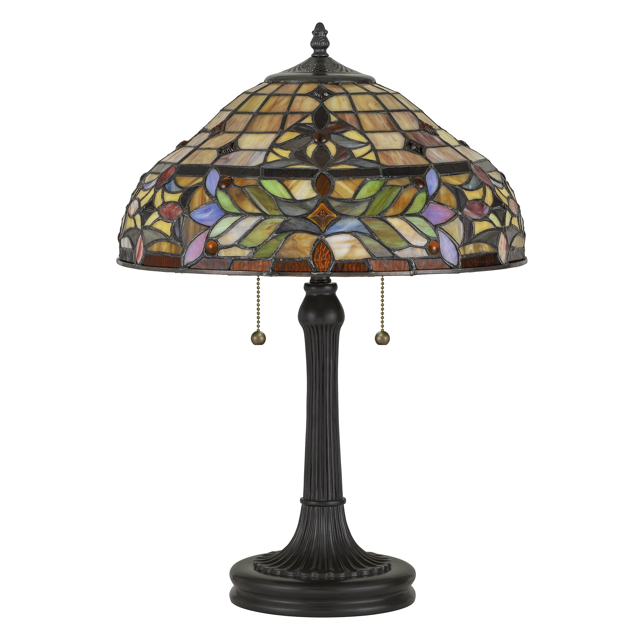 Quoizel Quinn stolní lampa bronz vitráž