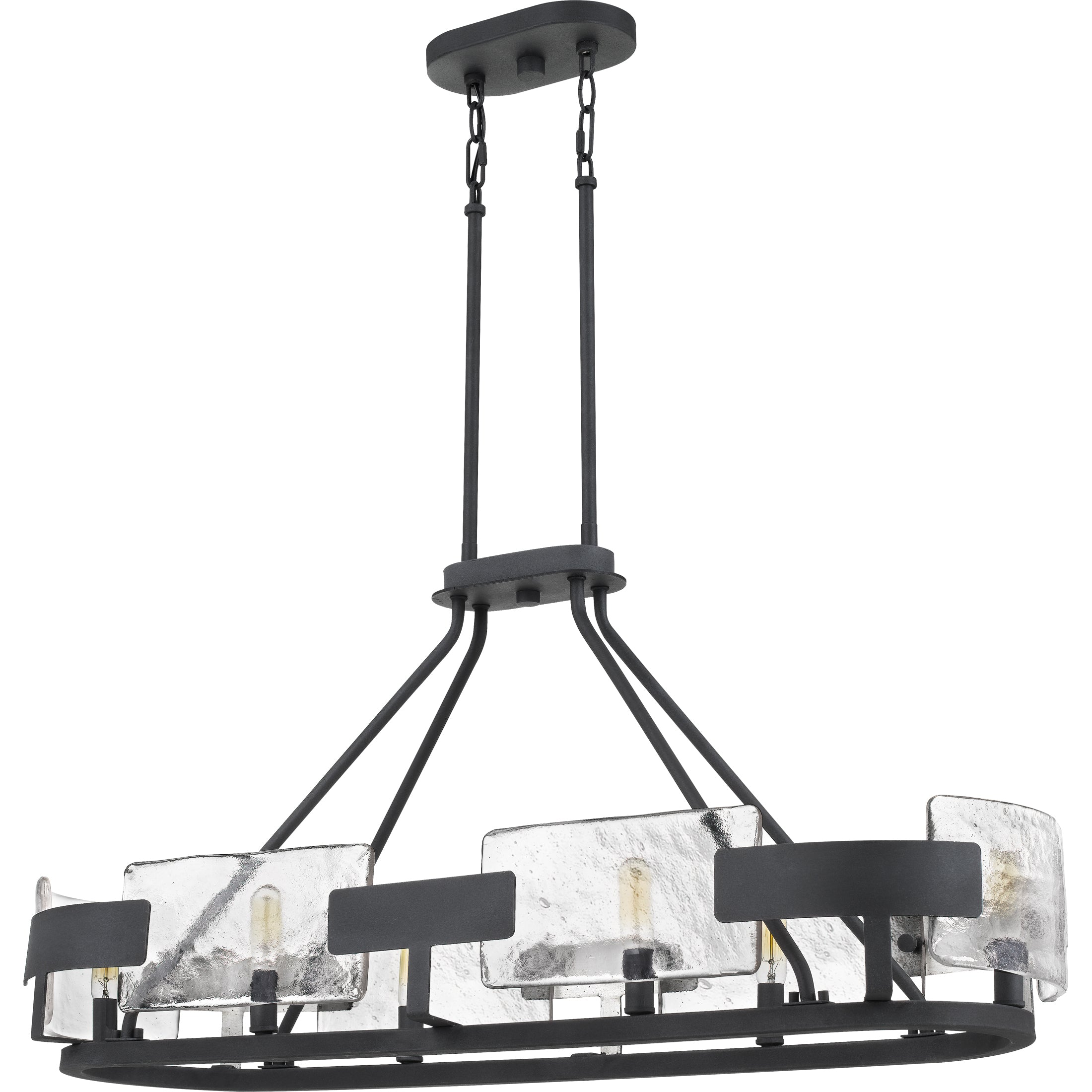 Quoizel Stratum Island Light ostrovní lustr Royal Ebony sklo