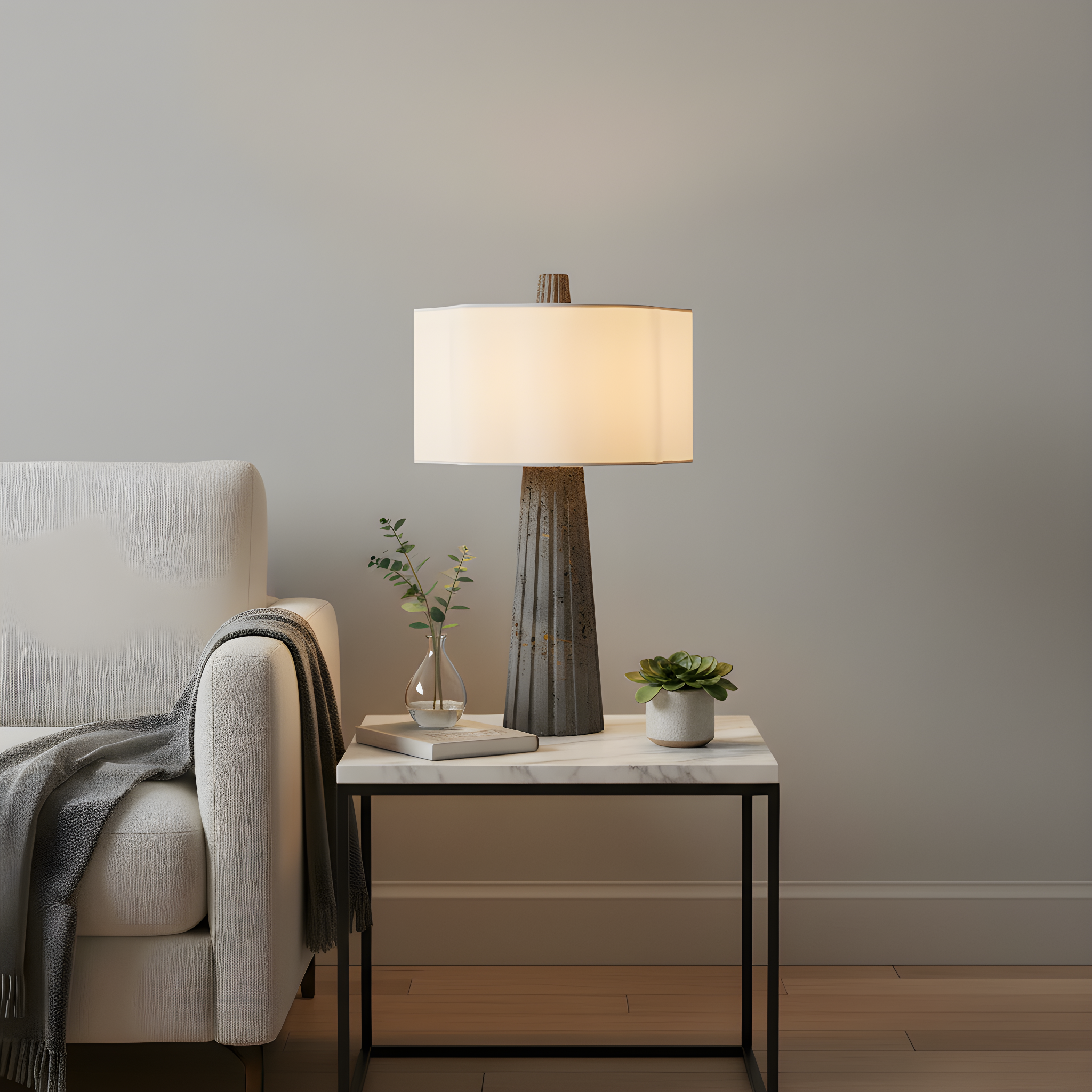 Quoizel Gio stolní lampa travertin černá