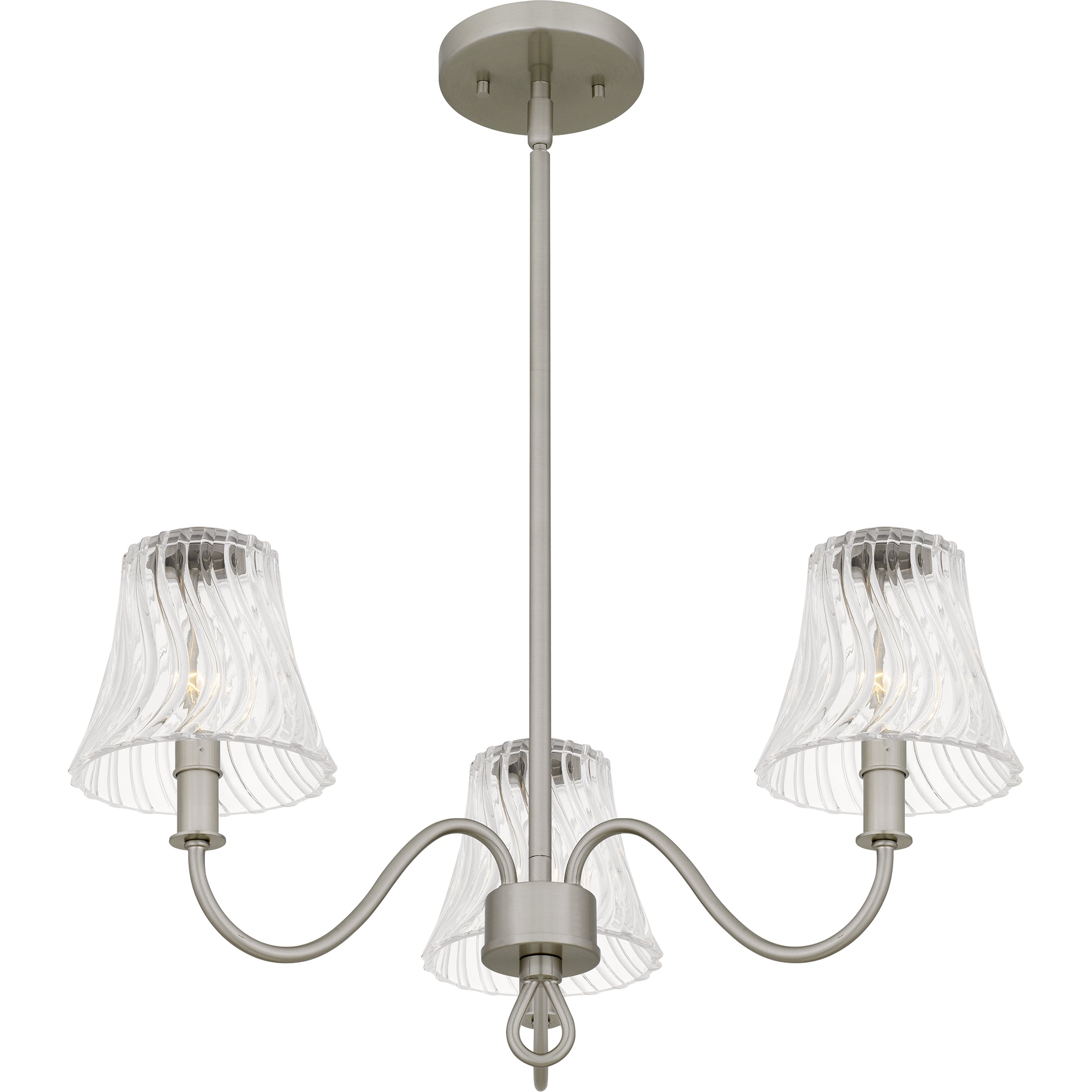 Quoizel McKinney lustr 3-light Matte Black skleněný