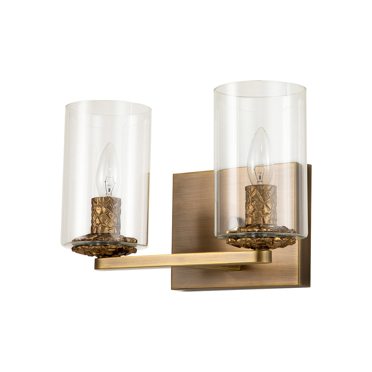 Gilded Nola Bolivar 2 Light koupelnové světlo čiré