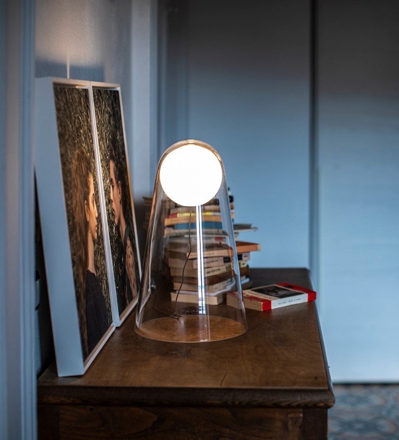Foscarini Satellight stolní LED lampa skleněná
