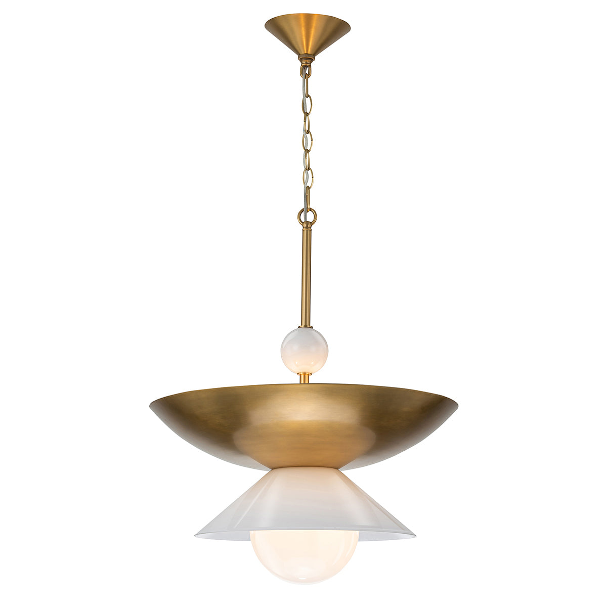 Gilded Nola Saucer 4 Light Small závěsné svítídlo mosaz opál