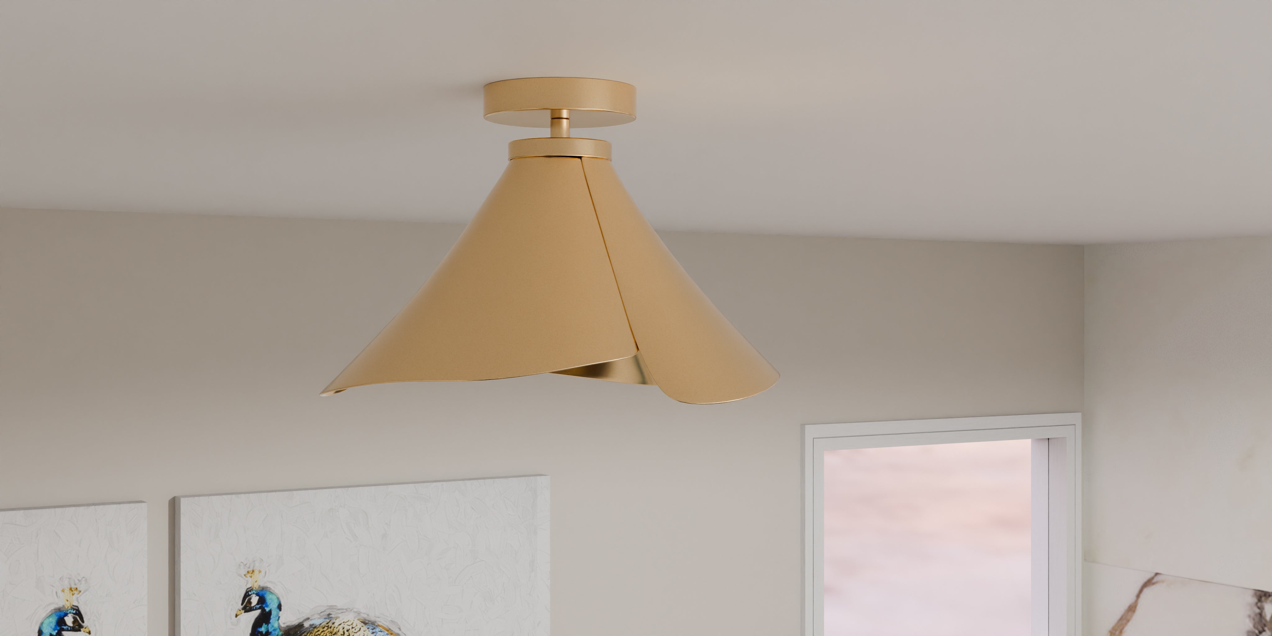 Quoizel Wisp Semi-Flush stropní svítídlo zlaté