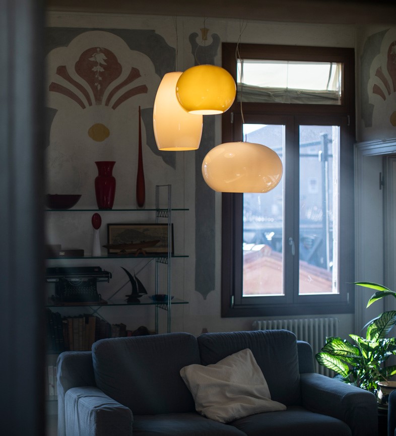 Foscarini Buds 1 závěsné svítidlo protáhlé skleněné