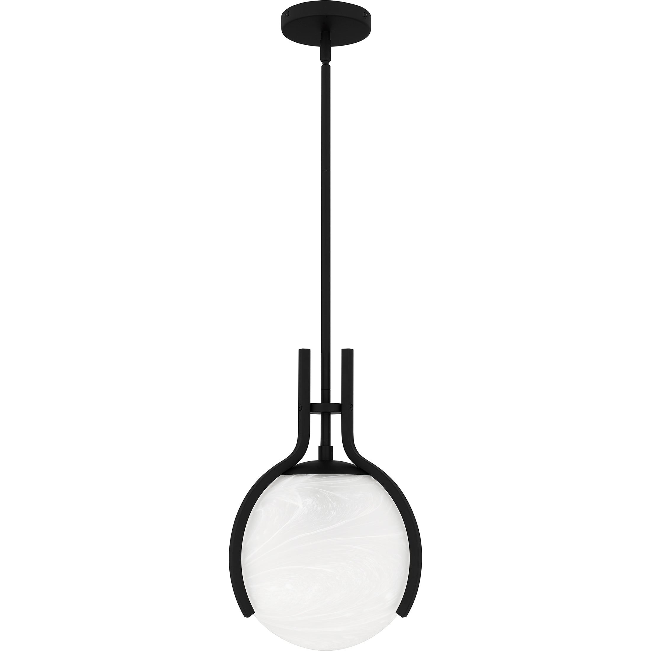 Quoizel Orbit závěsné svítidlo Matte Black alabastr