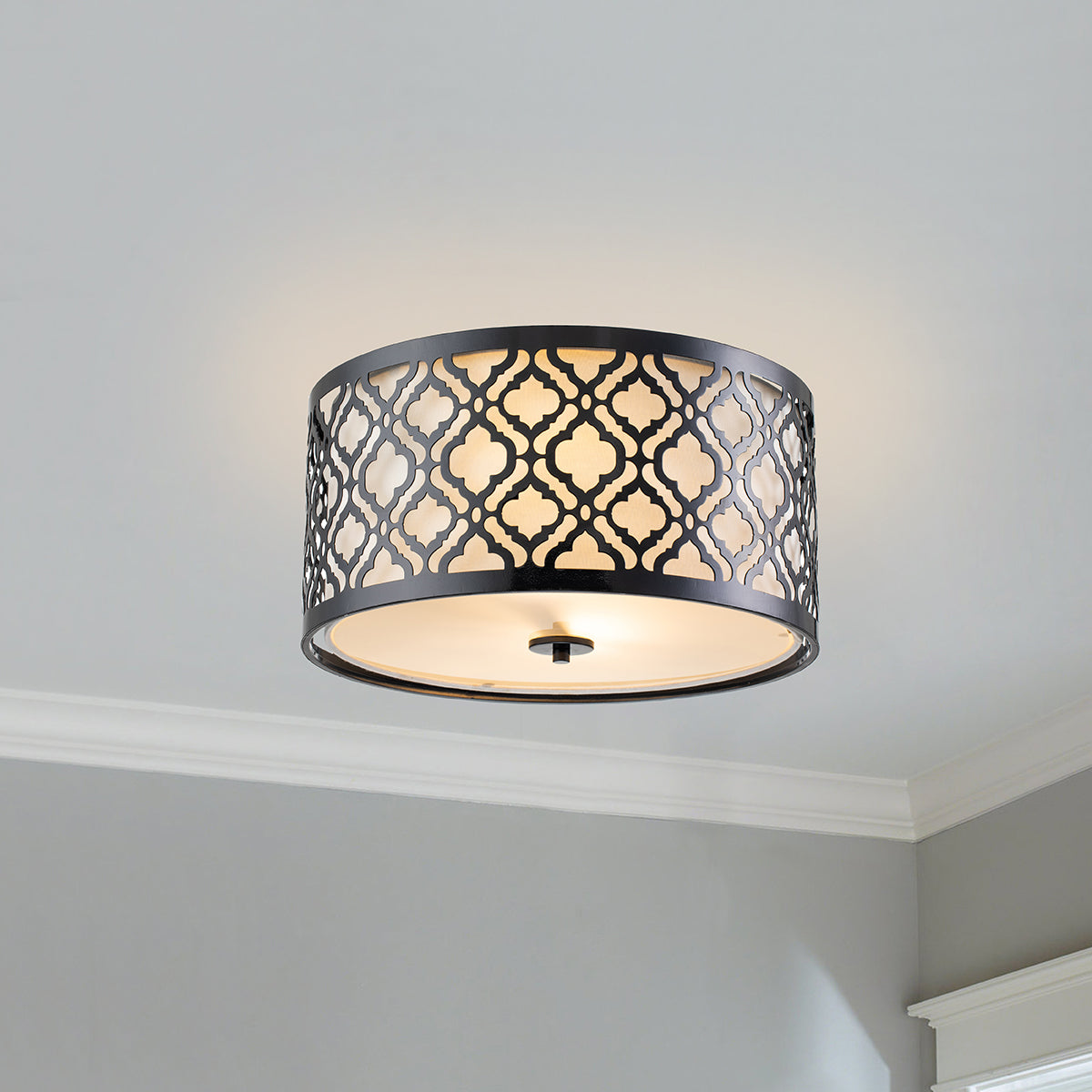 Gilded Nola Arabella Flush Mount stropní svítidlo černá teplé světlo