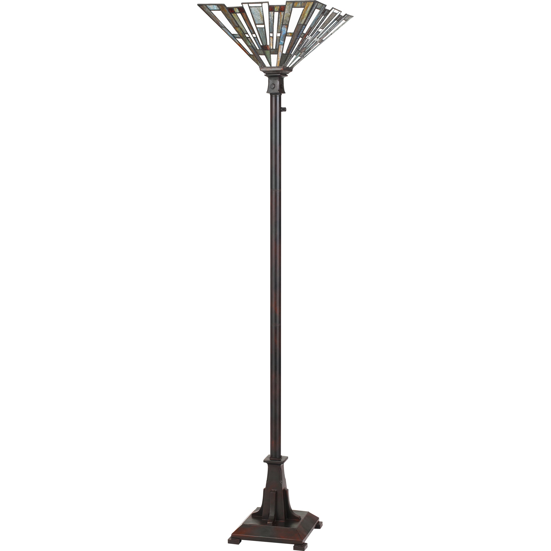 Quoizel Maybeck stojací lampa 2 světla bronz vitráž