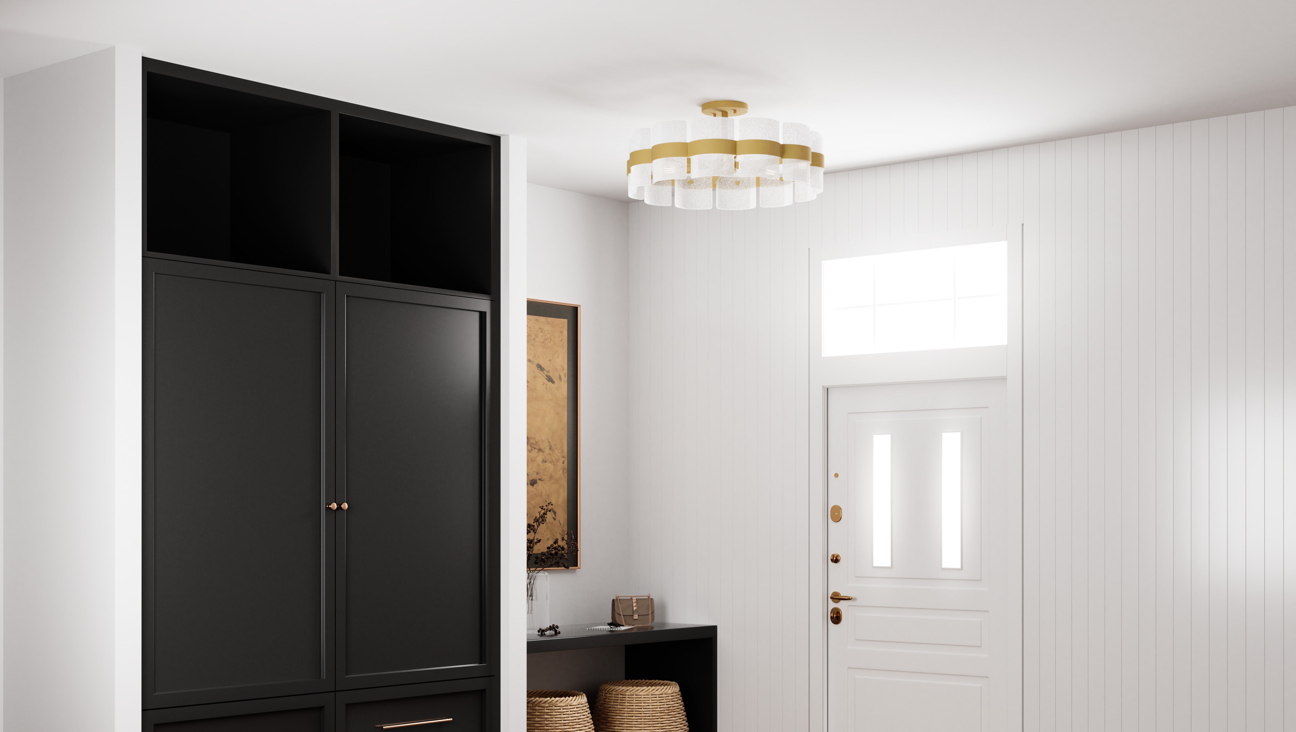 Quoizel Sweeney Semi-Flush svítidlo soft gold pískované