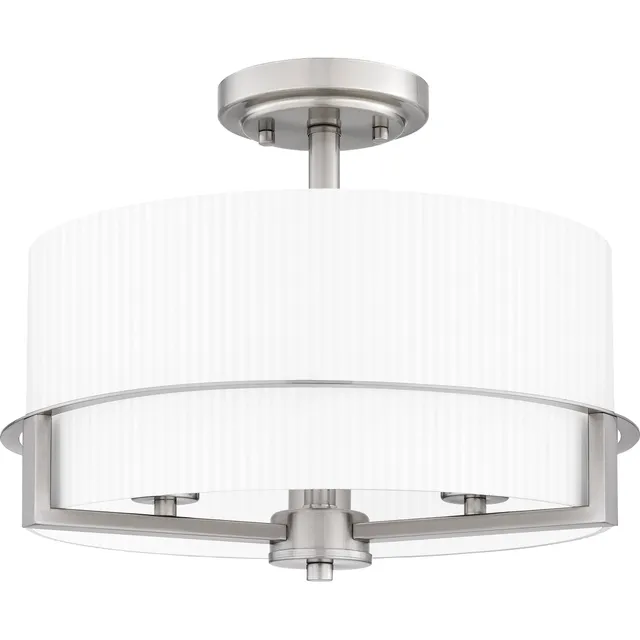 Quoizel Seymour Semi-Flush stropní světlo kartáčovaný nikl opál