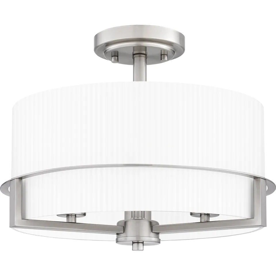 Quoizel Seymour Semi-Flush stropní světlo kartáčovaný nikl opál