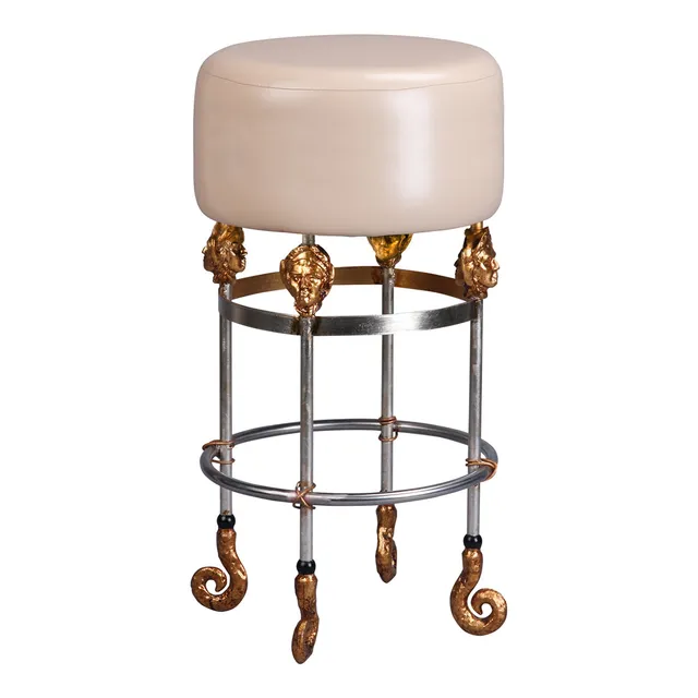 Gilded Nola Armory Tall Putty barová židle 79 cm