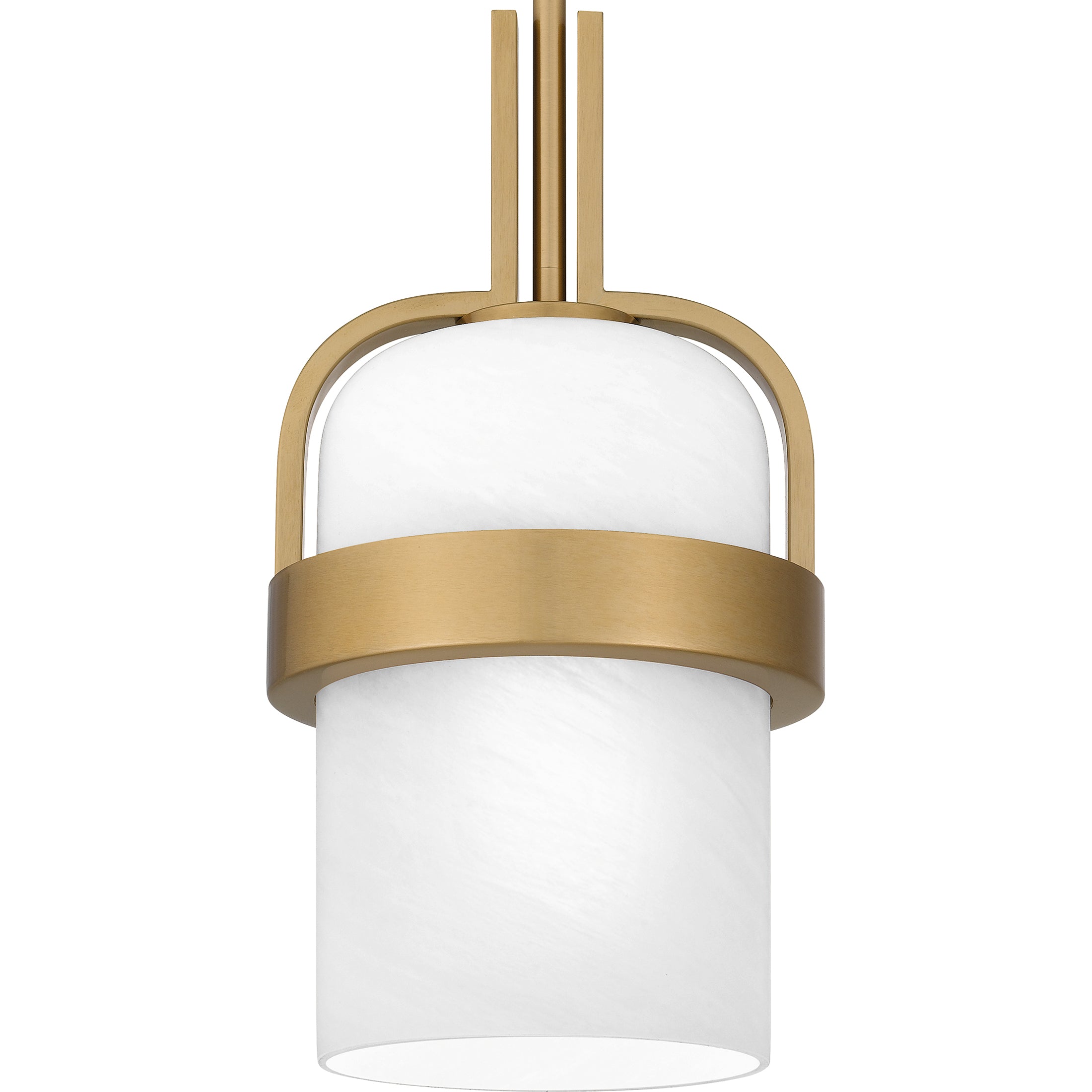 Quoizel Duval mini závěsné svítídlo aged brass alabastr