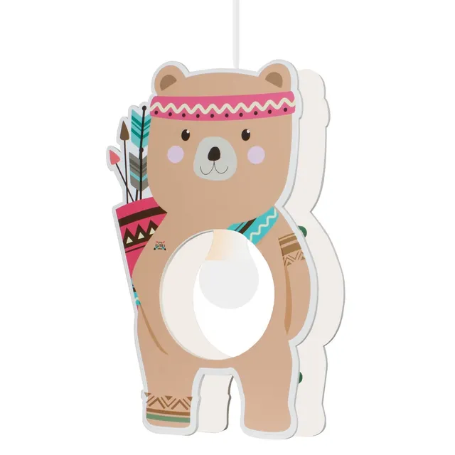 Elobra Little Indians Bär Bjørn závěsná lampa dřevo