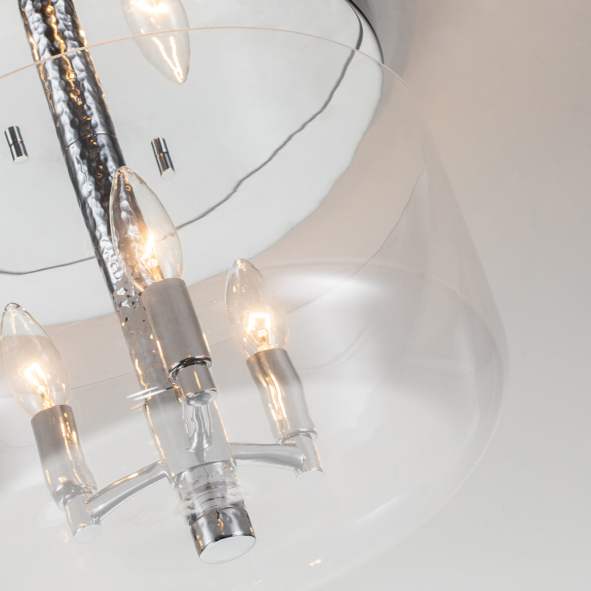 Gilded Nola Rampart 3 Light Semi Flush stropní chrom