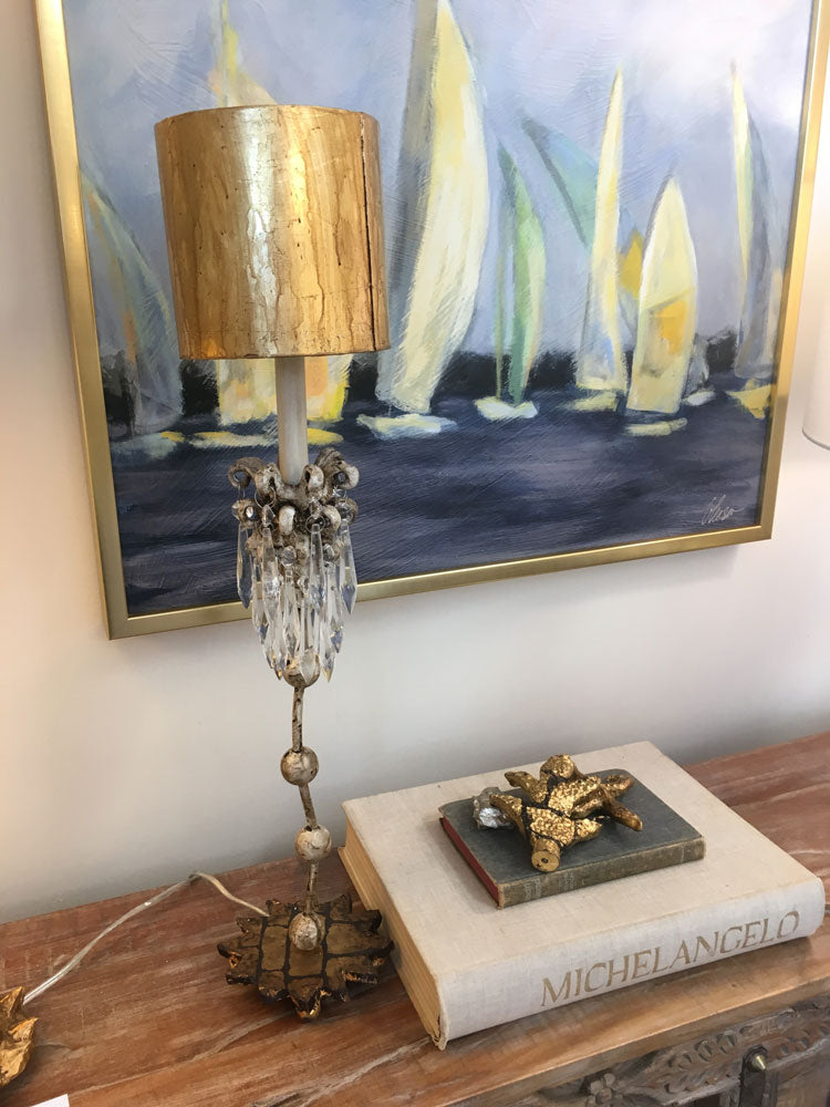 Gilded Nola Venetian stolní lampa designová trellis