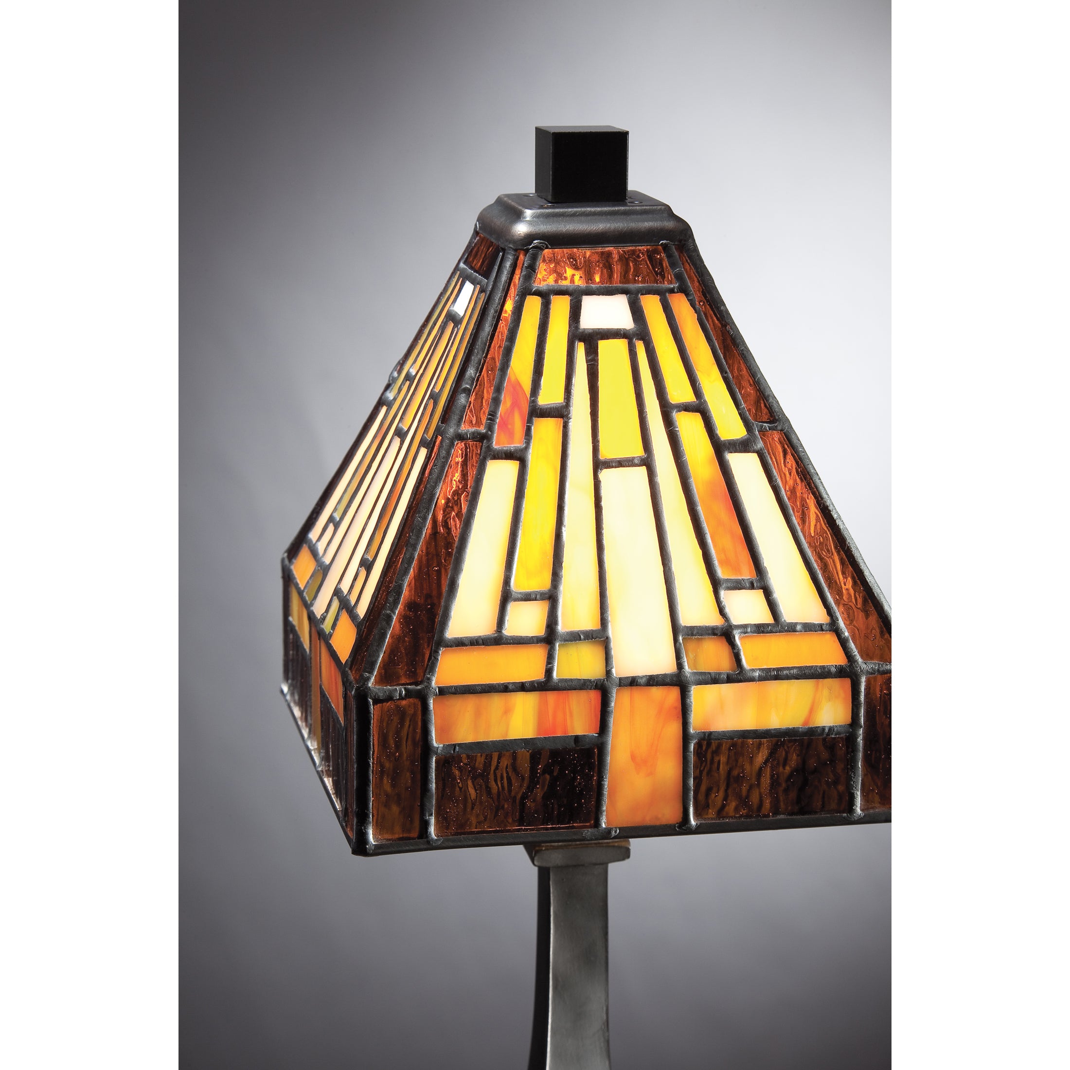 Quoizel Stephen Table Lamp lampa vintage bronze vitráž