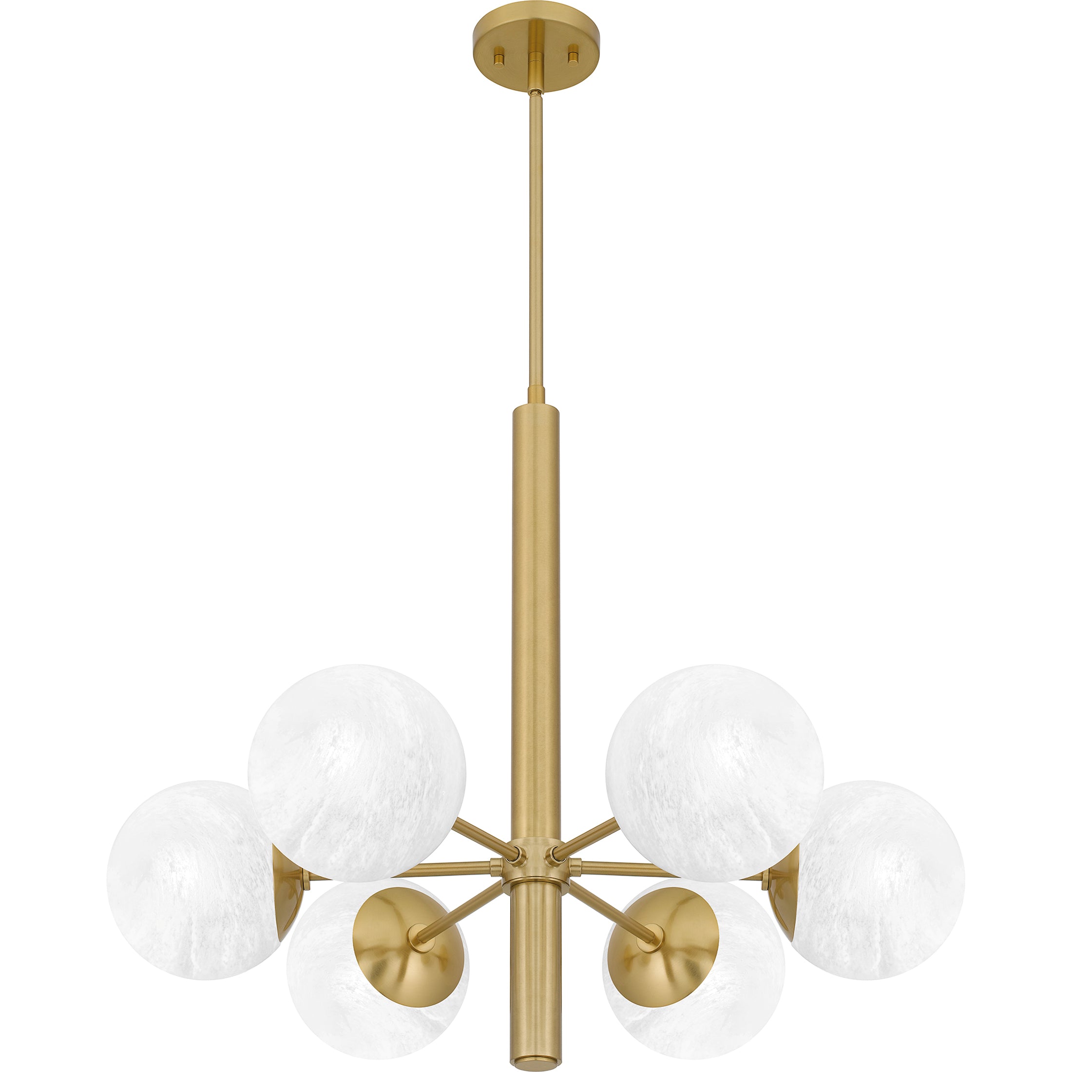 Quoizel Solei lustr Aged Brass skleněné koule