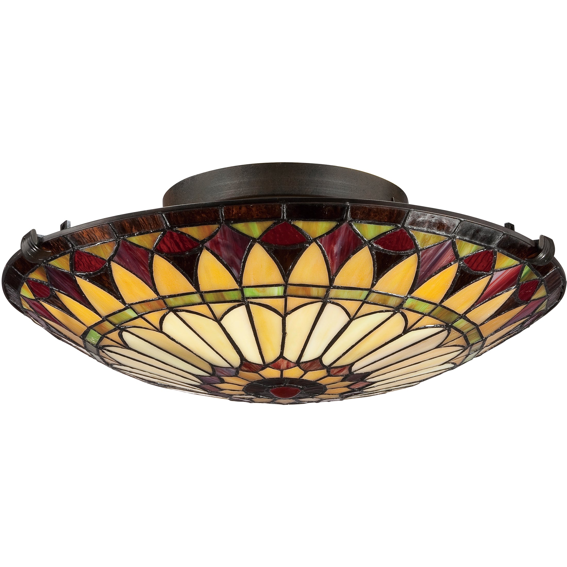 Quoizel West End stropní svítídlo vintage bronze sklo