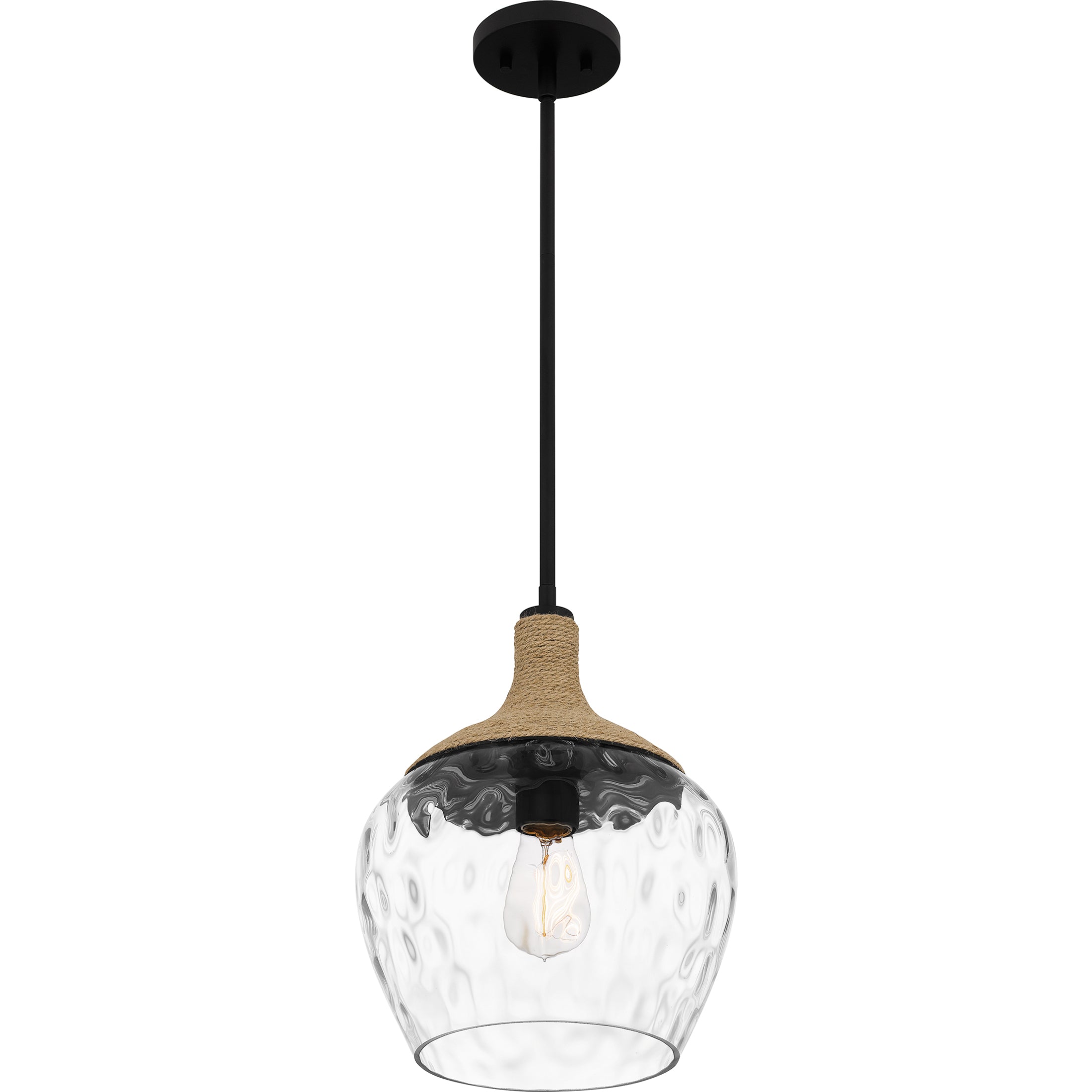 Quoizel Royer mini pendant matte black skleněný