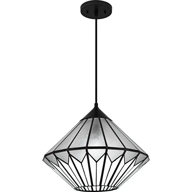 Quoizel Olivier závěsné svítídlo matte black vitráž