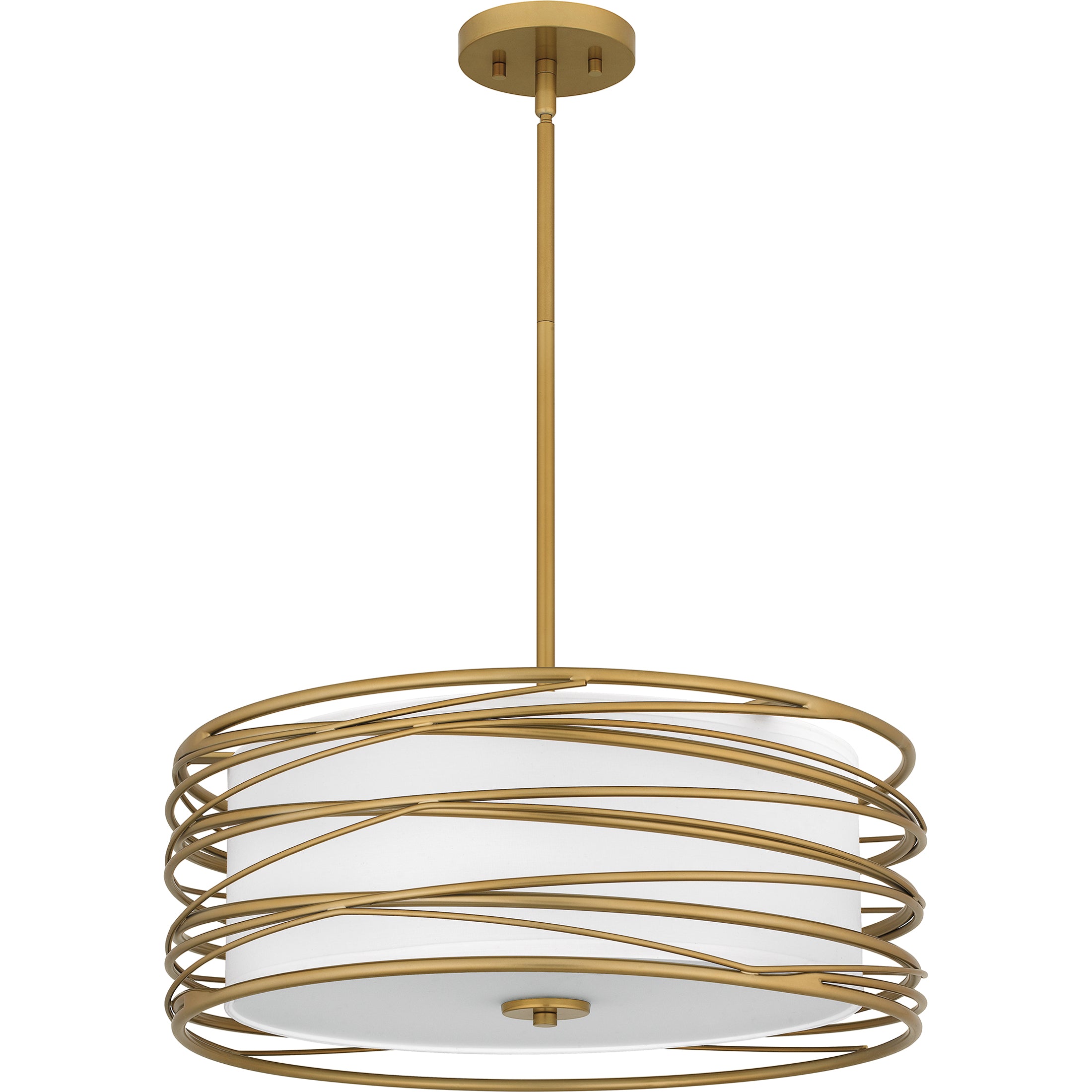 Quoizel Spiral Pendant závěsné svítídlo světlá zlatá