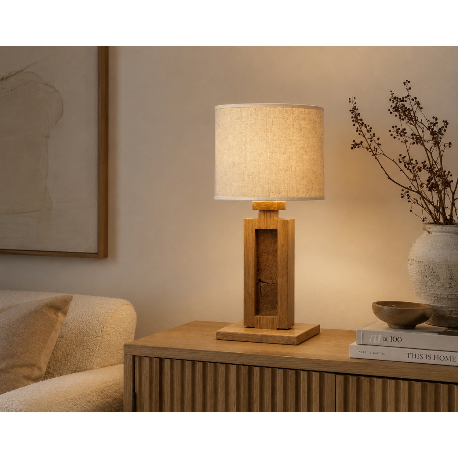 Elobra Havana stolní lampa dřevěná