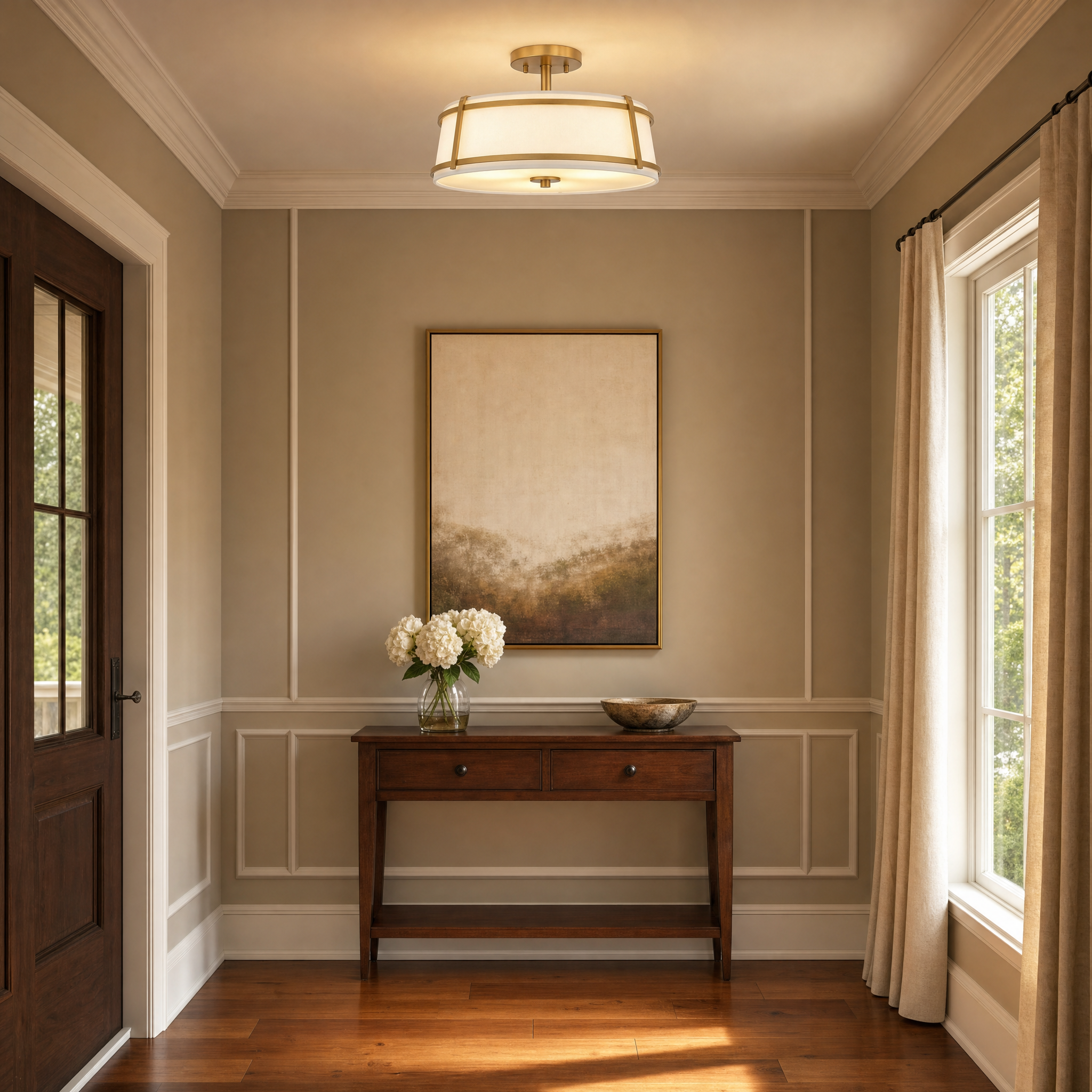Quoizel Sloane stropní svítídlo Brushed Nickel látka